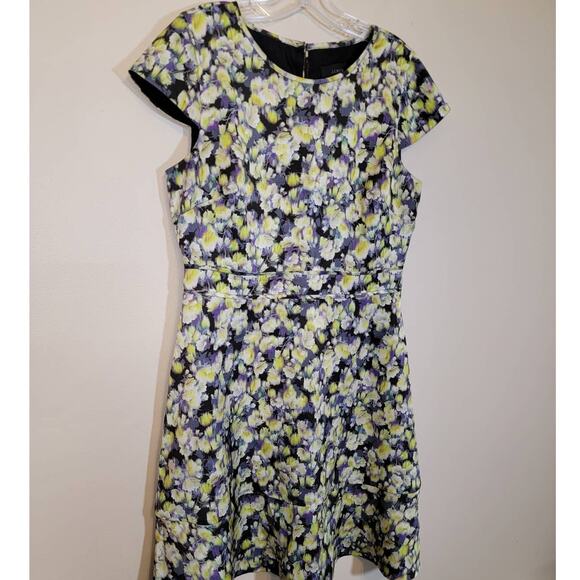 J. Crew Women's Floral Print Fit & Flare Dress Cap Sleeve Multicolor Size 10 - Picture 3 of 7